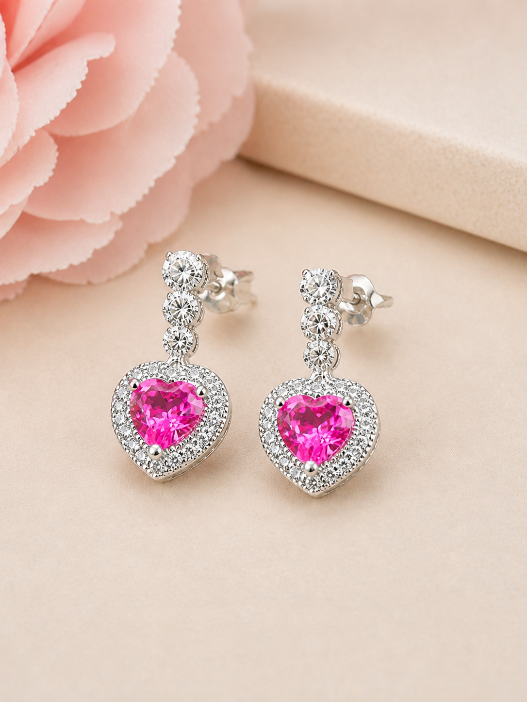 Silver heart earrings